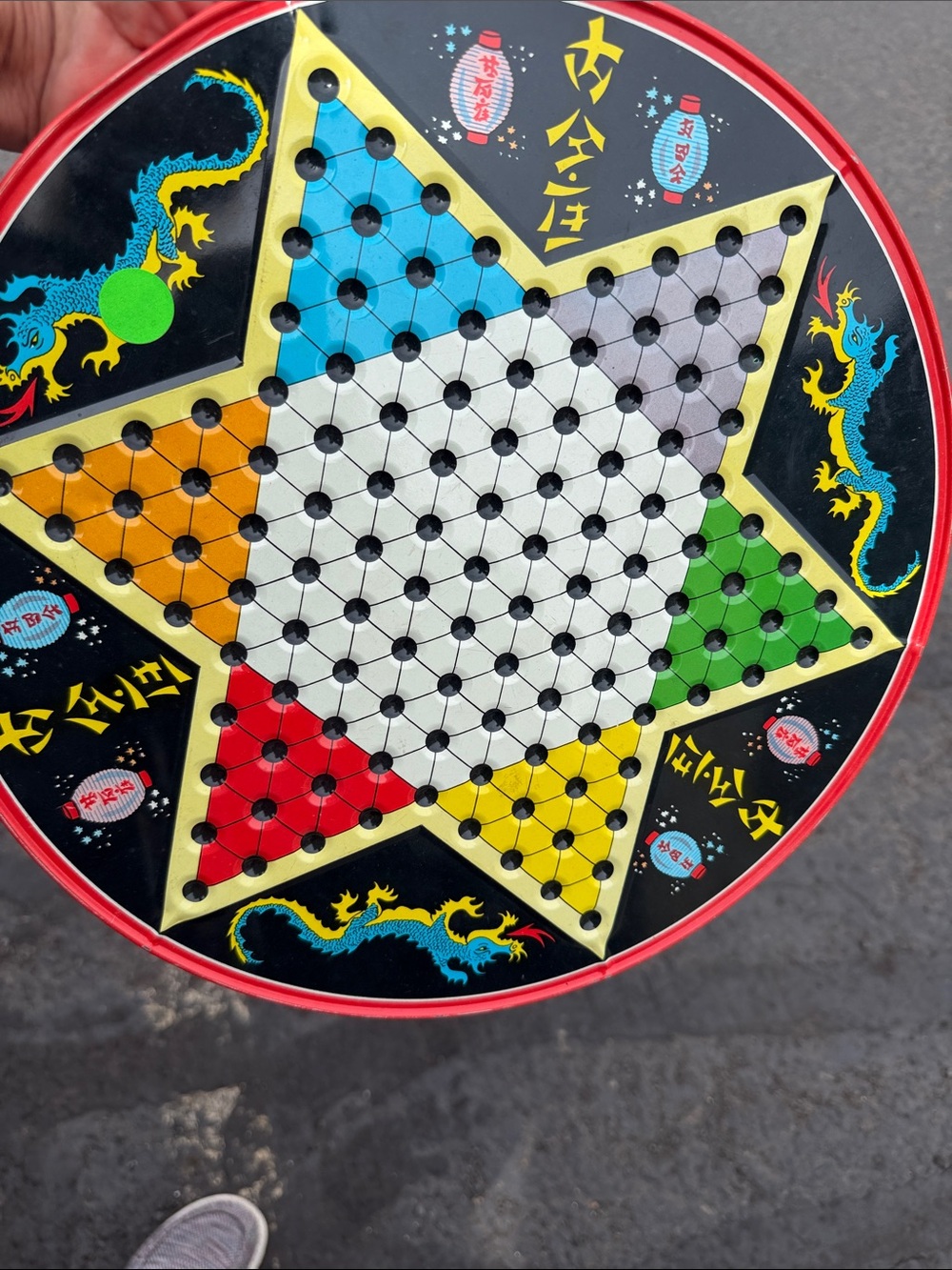 Traditional Star Chinese Checkers Board Game - Multicolor some marbles included